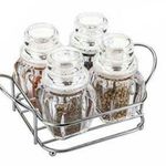 product_image_name-Generic-4 Piece Spice, Salt, pepper Shaker Rack Organizer - Clear.-1