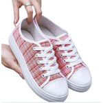 product_image_name-Generic-Ladies Canvas Skateboard Low Cut Shoes Flat Red Shoes Casual Sneaker(40)-Pink-3