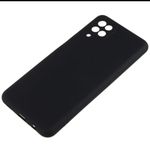 product_image_name-Samsung-Galaxy A12 Luxury Soft Rubber Liquid Silicone Skin Touch Feel Cover Case Black-2