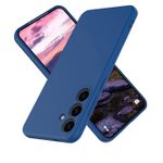 product_image_name-Generic-Samsung Galaxy S25 Plus Phone Case Silicone, Minimalist Ultra Thin Slim Soft Rubber Gel Solid Color Matte TPU Cute Case for Women Men, Girly Plain Aesthetic Design & Camera Blue-1