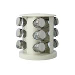 product_image_name-Generic-TRAY Spice Jar Rack Revolving Rotating Countertop, Spice Organizer, Seasoning Set, Spice Carousel Stainless Steel Stand Storage Holder with 12 Pieces Glass Bottle for Kitchen Restaurant Hotel -2