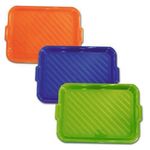 Rectangle Food Trays, Disposable Serving Trays - Blue, Orange, Green