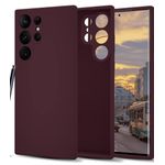 product_image_name-Samsung-Galaxy S23 Ultra Luxury Soft Liquid Silicone Case – Rubber Skin Touch Feel Protective Cover (Maroon)-1