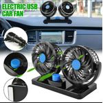 Osilating Car USB Double Fan With Strong Wind