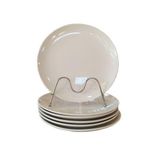 Ceramic 6 Pieces Plates With Curve-White