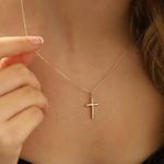 product_image_name-Fashion-Cuban style long gold necklace with Jesus cross pendant - perfect choice for the New Year celebration-2