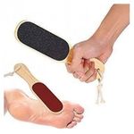 product_image_name-Generic-2 Sided Dead Skin Remover Foot File/Scrubber With Wooden Handle - Cream-2