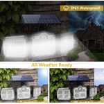 product_image_name-Generic-Solar Lights Outdoor Waterproof - Solar Motion Sensor Lights 270° Wide Angle: Solar Security Lights 3 Adjustable Heads LED Flood Lights Super Bright Solar Powered Wall Lights with Remote Control-8