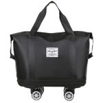 product_image_name-Fg-Travel Bag With Wheels, Expandable Large Capacity 2025 New Travel Bag - Universal Wheel Removable (Black)-2