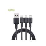 product_image_name-Oraimo-3 In 1 Charging Cable 3A Charging Cable With Micro Usb, Type-C And Lighting Port Compatible For Android, IOS And Type C Devices 1.2Mtr Long -Black-2