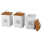 product_image_name-Generic-Squre Tea Coffee Sugar Canisters - Tea Coffee Sugar Set (3) - Tea and Coffee Containers - with Easy to Open Airtight Lids - Gift for Housewarming, Birthdays, Weddings- Multicolor-1