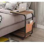 Adjustable Overbed Corner Mobile Computer Work Sit-Stand Desk Rolling Laptop Table Workstation With Castors For Home Office Study Bedrooms Adjustable Writing With Storage Gaming Table Cart with Wheels -Multicolor