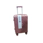 A small Travelling Suitcase It Carries 12Kgs It's Purely Rubber It's strong It Has 8-Wheels Extremely Durable It's rose gold Colour It's Strong Extremely Durability