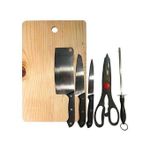product_image_name-Generic-6Pc Kitchen Knife Set With Wooden Chopping Board + A Grater-2