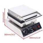 product_image_name-Generic-Commercial 2Pcs Nonstick Square Shape 110V 1500W Stainless Steel Electric Waffle Maker Machine-  Black.-2