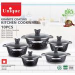 product_image_name-Generic-10Pc Granite Non Stick Cookware Set Cooking Pot Set Non-Stick Cookware Granite -MultiColor ,Black-3