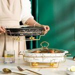 product_image_name-Generic-3 Piece Same Color Nordic Rectangular Ceramic Casserole Dish Household Tableware Hotel Dry Soup Pot WithCreative Candle Heating Pot Holder-6