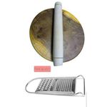 Chapati Board And Rolling Pin With A Free Grater - Brown