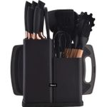 product_image_name-Generic- 1 Set 19Pcs Silicone Spoons Set With Knives And Chopping Board- Multicolor -6