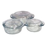 product_image_name-Generic-Glass Mexxi 6pcs Round Glass Casserole Set/serving Dishes. transperent.-2