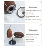 product_image_name-Generic-Silicone Rugby Foldable Water Bottle Kettle Leak-proof Portable Leak-proof Drinking Cup FootBall Free Silica Gel 750 ml Sports Bottle for Sports and Outdoor Activities Ergonomic Design for Travel and Fitness -3