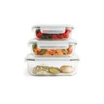 product_image_name-Generic-3 Piece Food Safe Microwave Oven Safe Glass Bowls Fridge Containers -White.-1