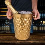 product_image_name-Generic-Fashionable And Creative Ice Bucket Stainless Steel Golden Hammered Mirror Pattern Ice Bucket Wine Champagne Ice Barrel For Party, Wedding, Banquet  -4