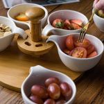 product_image_name-Generic-Snacks Candy Dry Fruits Serving Bowl Set, Tapas Bowls, Ramekins, Porcelain Divided Serving Tray Dish Set, Lazy Susan Nut Serving Platter Appetizer Condiment Tray Snack Dipping Bowl Set, Revolving Tapas Dish Set, Snack Dishes with Turntable-7