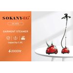 product_image_name-Sokany-2200 W Garment Steamer - Professional Steamer for Textile Types, Vertical Steam Iron with 3 L Water Tank, Antibacterial Steam Brush, Three Levels Adjustable (Black + Red)-5