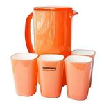 product_image_name-Generic-4 Piece Melamine Juice Tumbler Cups And 1Piece Jug Water Set-Orange.-1