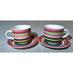 product_image_name-Sawa-Fiesta Stripes Ceramic, 3 Cups & 3 Saucer Set, Red Blue Green Yellow stripes - multi color stripes - multi design-5