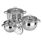 product_image_name-Generic-6 Pieces Set Of Heavy Duty Stainless Steel Cookware Serving Dishes With Thickened Bottom And Glass Lids-Silver-2