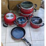 product_image_name-Generic-6 Pieces Set Of Cookware Saucepans For Cooking Has Glass Lids Handles Frying Pan Non Stick - Multicolor-2