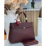 Working CHRISBELLA deep maroon (burgundy) leather handbag with a matching maroon zippered purse