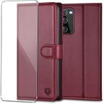 product_image_name-Generic- Wallet Leather Flip Case with 4 Card Slots Magnetic Closure Kickstand Shockproof Phone Case for Samsung Galaxy S20 FE - Wine Red-1