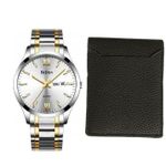 product_image_name-Biden- 2 Pack Of Mens Watch with Wallet - Silver, Black-1
