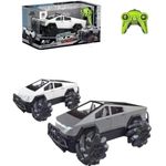 RC Cybertruck Pickup Truck, 1:12 Scale, 2.4GHz Remote Control, LED Lights, USB Rechargeable, White and 