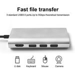 product_image_name-Generic-Usb Type C 8 In 1 Multi Function Hub - Gray-3