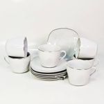 product_image_name-Generic-12 Piece Gold Line Diamond Cut White Cups And Saucer Coffee Cup Set For 6 Person Espresso Cup Cuppuccino Mug Set Gift Drinkware -White-2
