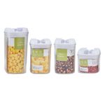 product_image_name-Generic-Food Storage Containers  4Pcs Set Storage Jars BPA Free Flour Container Multi Purpose Multifunctional for Refrigerator for Kitchen for Closet- White-1