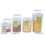product_image_name-Generic-Food Storage Containers  4Pcs Set Storage Jars BPA Free Flour Container Multi Purpose Multifunctional for Refrigerator for Kitchen for Closet- White-4