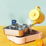 product_image_name-Generic-Durable Leakproof Stainless Steel Bento Lunch Box with 4 Compartments Sauce Tin With Soup Bowl Section Snack Container You Can Store Different Foods Separately For Children And Adult ,school, Office Travel Lunches -6