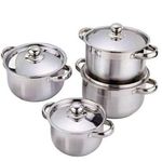 product_image_name-Generic-4pcs Stainless Steel Saucepans Cookware Pots-Silver-1