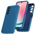 product_image_name-Samsung-Galaxy A24 Luxury Soft Rubber Liquid Silicone Skin Touch Feel Cover Case Blue-1