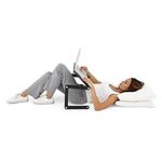 product_image_name-Generic-Foldable Adjustable Desk Laptop Table Stand With Mouse Pad, Cooling Fan- Black-4