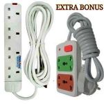 Power King 4 Way Power Extension Cable For Hair Shaver Machine Kinyozi + 2 Way Extension