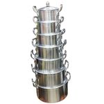 7pcs alminium cookware dishes-Silver