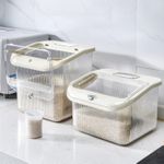 product_image_name-Generic-10 Litre Dry Food Dispenser Container Flip Transparent Kitchen Sealed Grain Container Rice Storage Box For Washing Powder, Grain, Candy, Coffee Beans Sealed - Multicolor-8