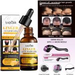Ginger Hair Growth 0.5mm Roller System+ Free Gift Sadoer Hair Line Restoration, Hair Growth Serum