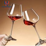 A set of burgundy style crystal wine glasses 6pcs